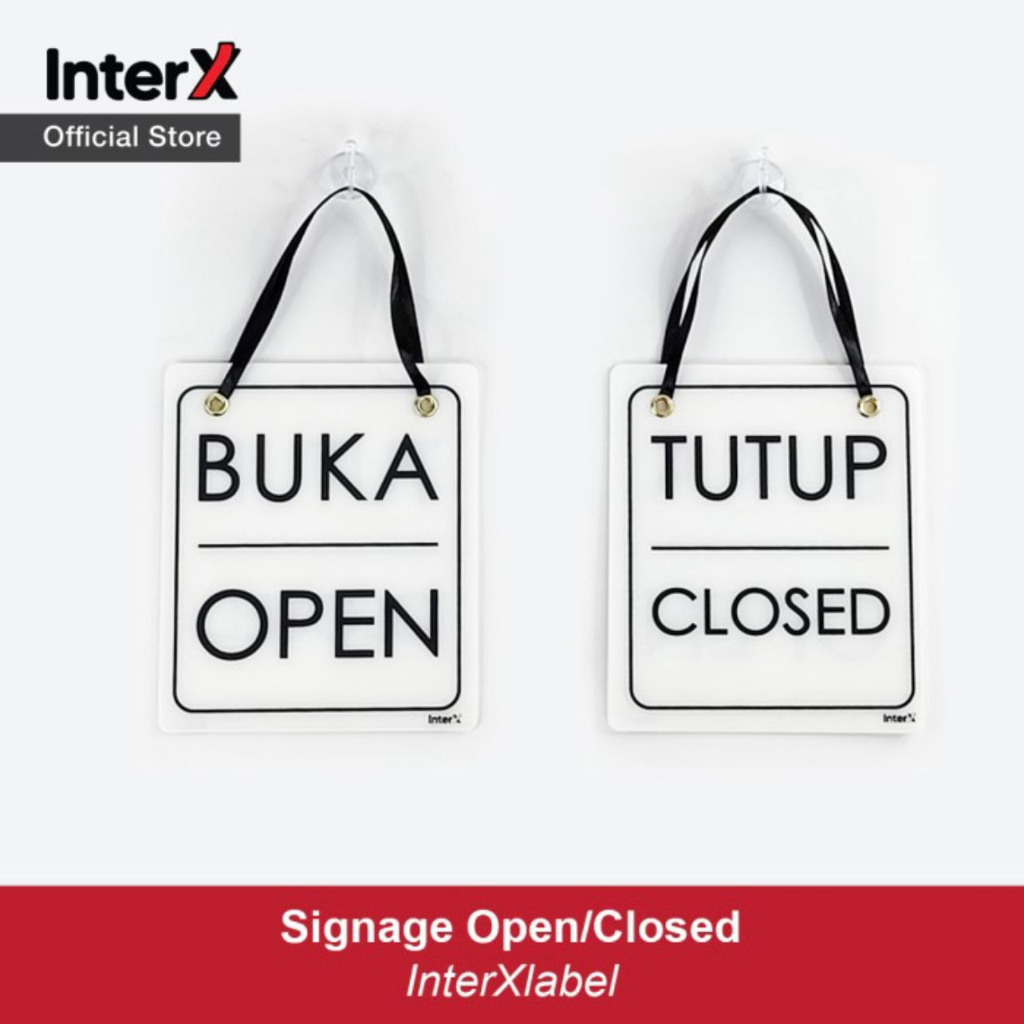 

Papan Nama Tanda Tulisan / Sign Label Buka Tutup Interxlabel