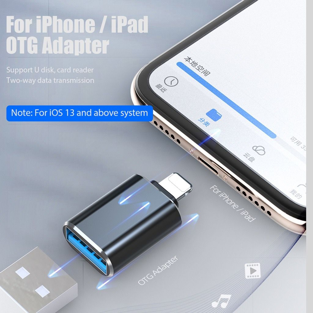 ￼Otg Connector Lighting To Usb 3.0 Adapter Converter Fast Data Transfer/Usb Card Reader Otg/Adapter Converter/Adaptor Usb Laptop kompatibel for iphone