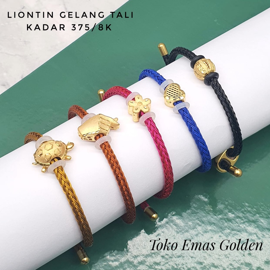 Liontin Gelang Inisial Huruf Balok A-Z (TIDAK TERMASUK TALI GELANG) Emas Asli 8K Emas Muda 375 / Charm gold