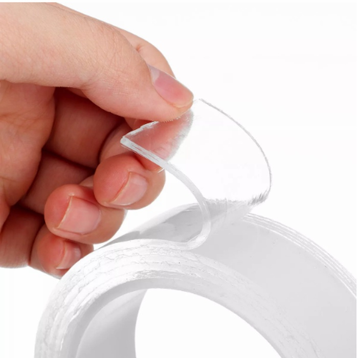 (VCM) DOUBLE TAPE NANO BENING TRANPARAN 1M / NANO TAPE 1 METER / DOUBLE TAPE AJAIB ISOLASI BENING