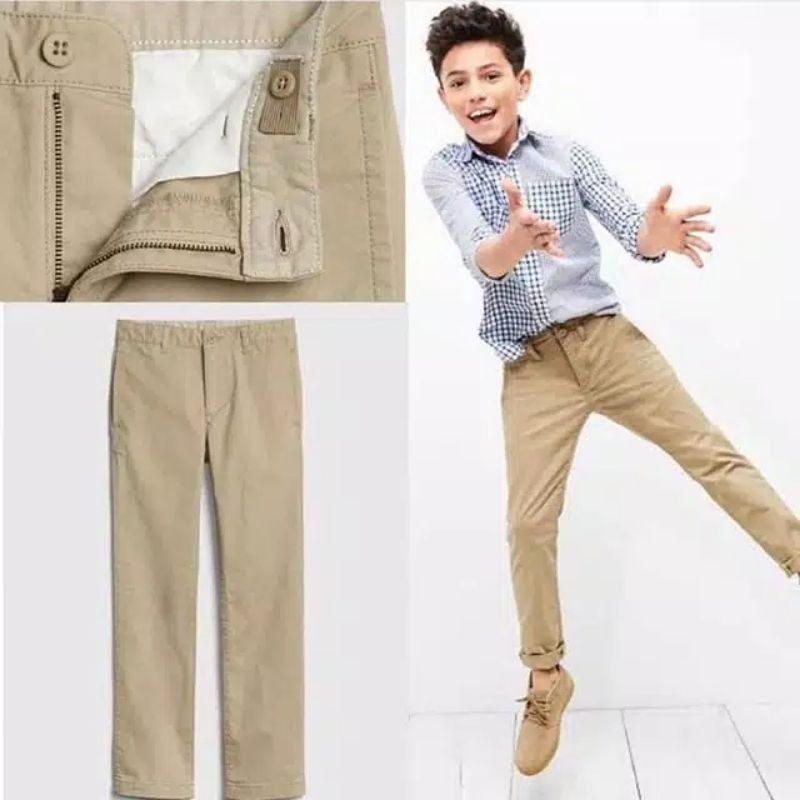 Celana Penjang Chinos Remaja Tanggung Kancing Size 24 - 29