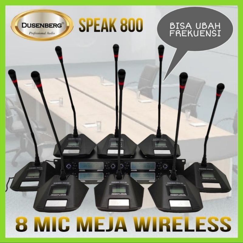 8 Mic Meja Wireless Conference DUSENBERG Speak 800 Bisa Ubah Frekuensi