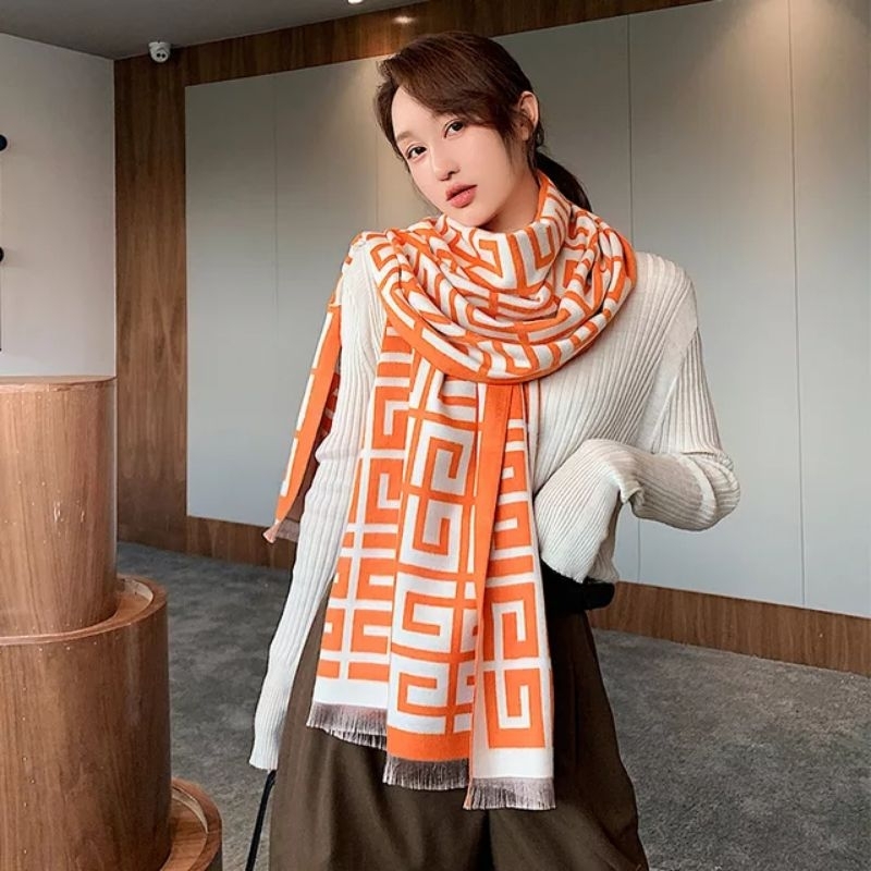 Scarf &amp; Syal Cashmere Wol Best Seller Selendang Wanita Musim Dingin