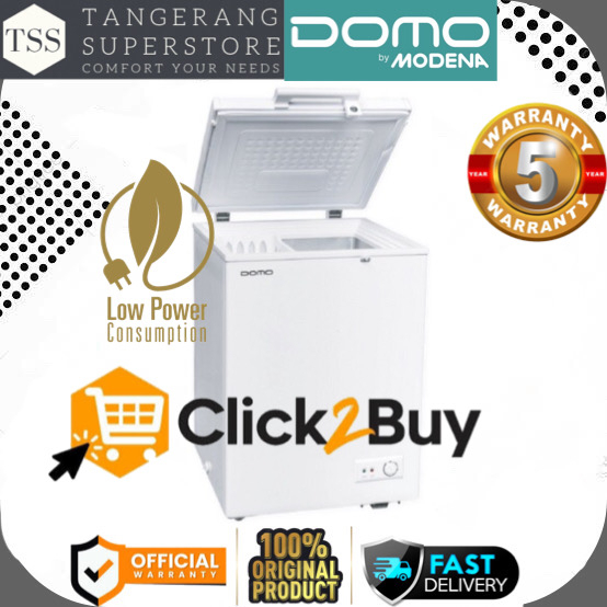 DOMO BY MODENA CHEST FREEZER BOX 116L DF 0120 DF0120W POWER DUO FREEZER COOLING DOMO LOW WATT FREEZE