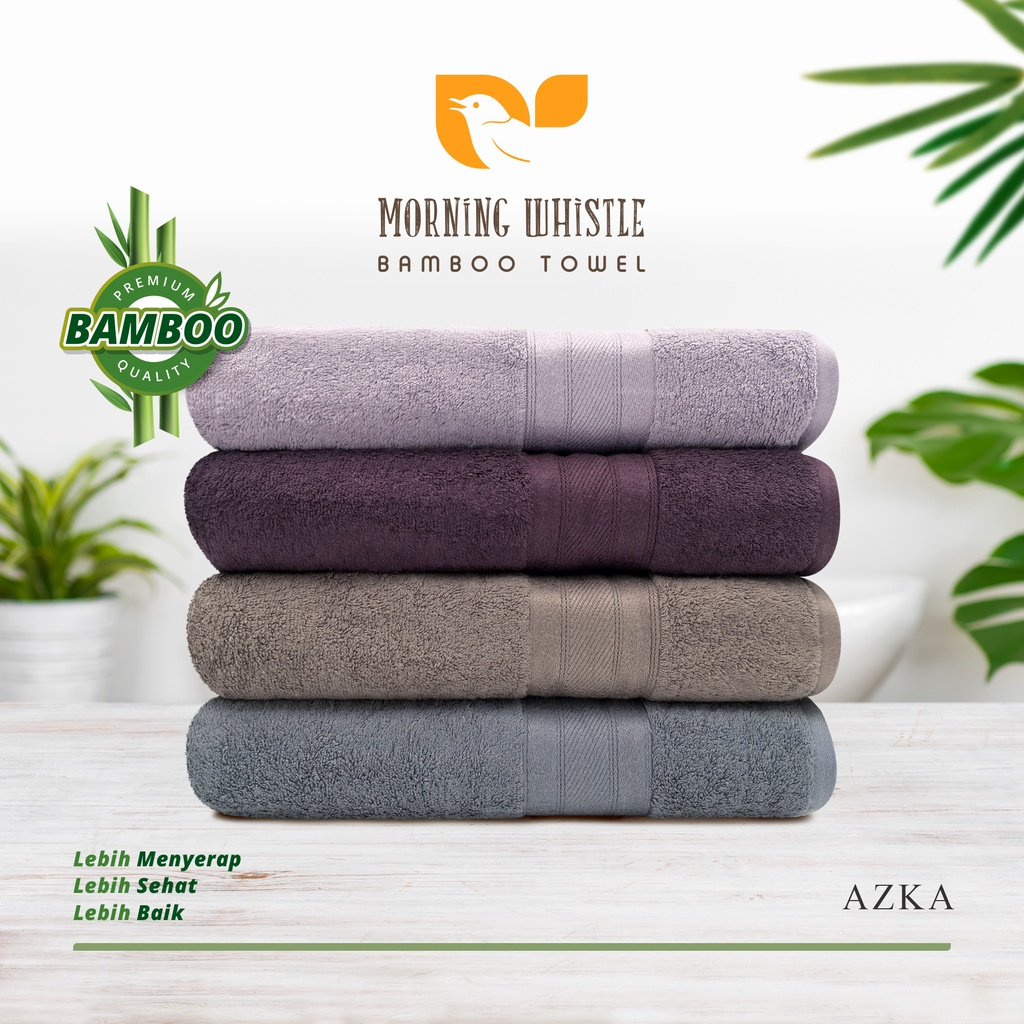 Handuk Mandi Dewasa Terry Palmer Murah / Towel Morning Whistle Serat Bambu Motif Azka 70x135cm