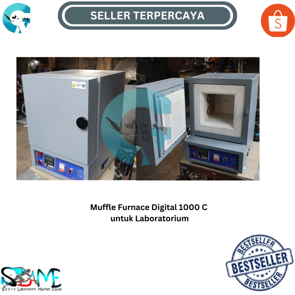 Muffle Furnace Digital 1000 C untuk Laboratorium