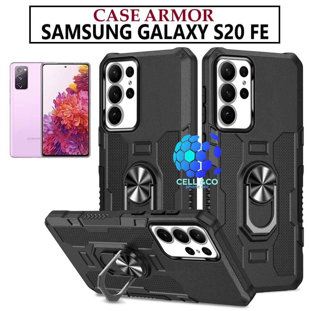 Case Armor SAMSUNG GALAXY S20 FE Iring Cincin Magnetic Kesing Hp Protect kamera Premium Hard Case Standing Robot Pelindung Kamera