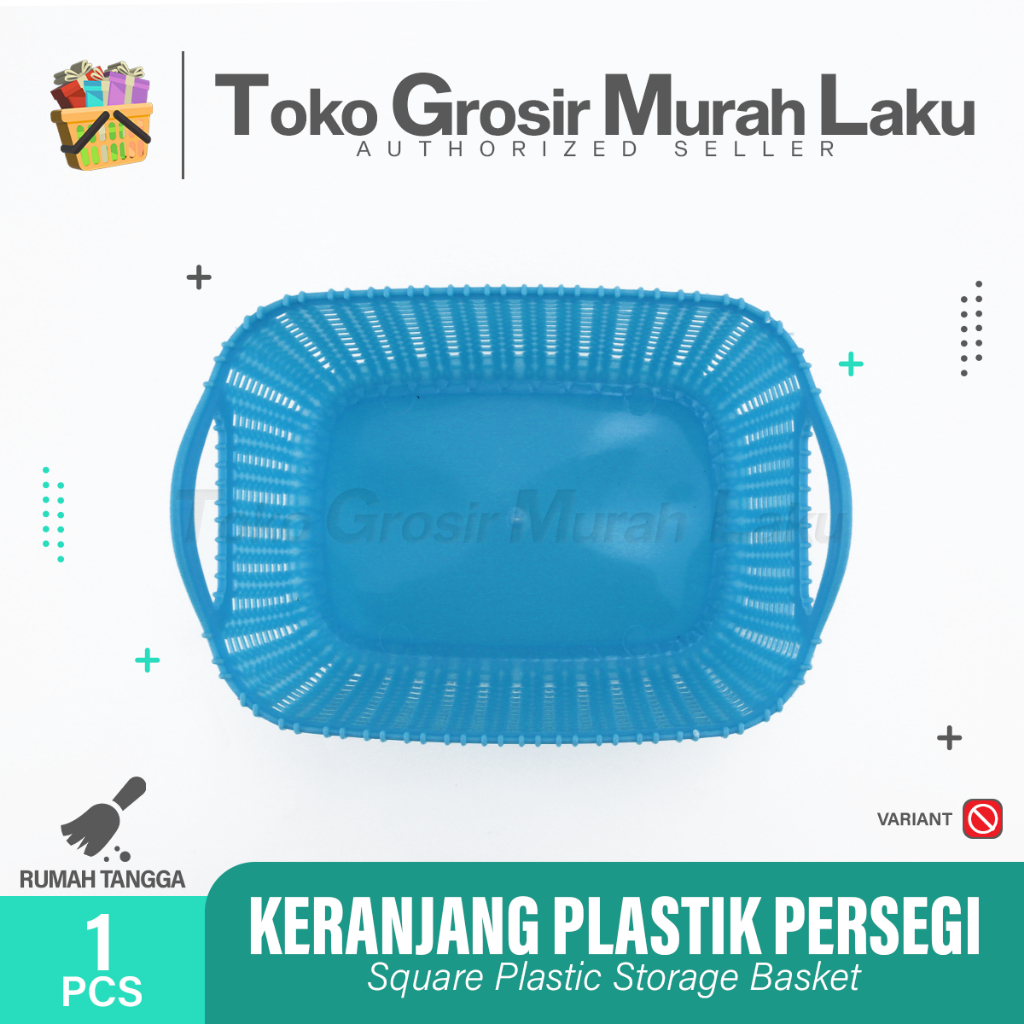 Keranjang Mainan Segi Motif Rajut Keranjang Plastik Tempat Penyimpanan