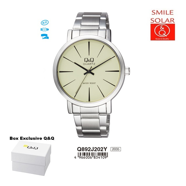 Jam Tangan Pria Casual Business Rantai Stainless Steel Analog Original Q&amp;Q QnQ QQ Q892 QB80 Series