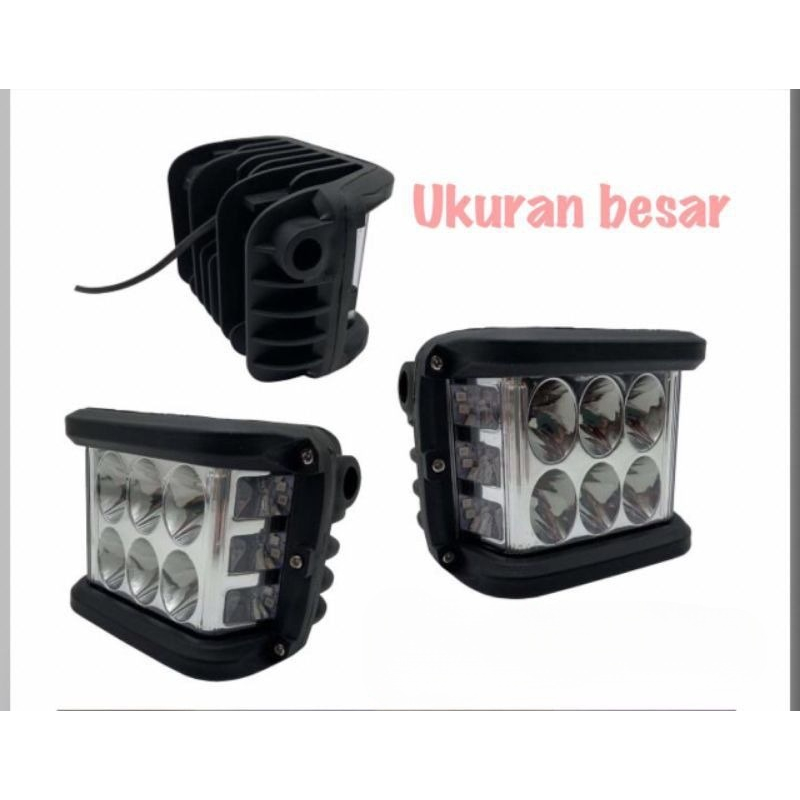 LAMPU TEMBAK / LAMPU SOROT 6 MATA LED BESAR JUMBO PLUS STROBOO/FLASH/KEDIP KIRI KANAN DAN LAMPU SENJA SUPER TERANG