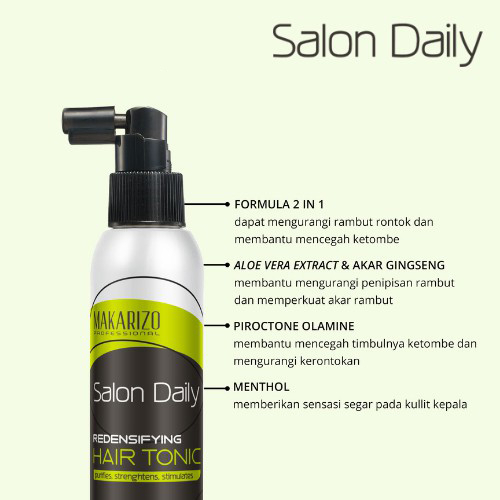 Makarizo Salon Daily Redensifying Hair Tonic Atasi Kerontokan dan Ketombe - 150ml