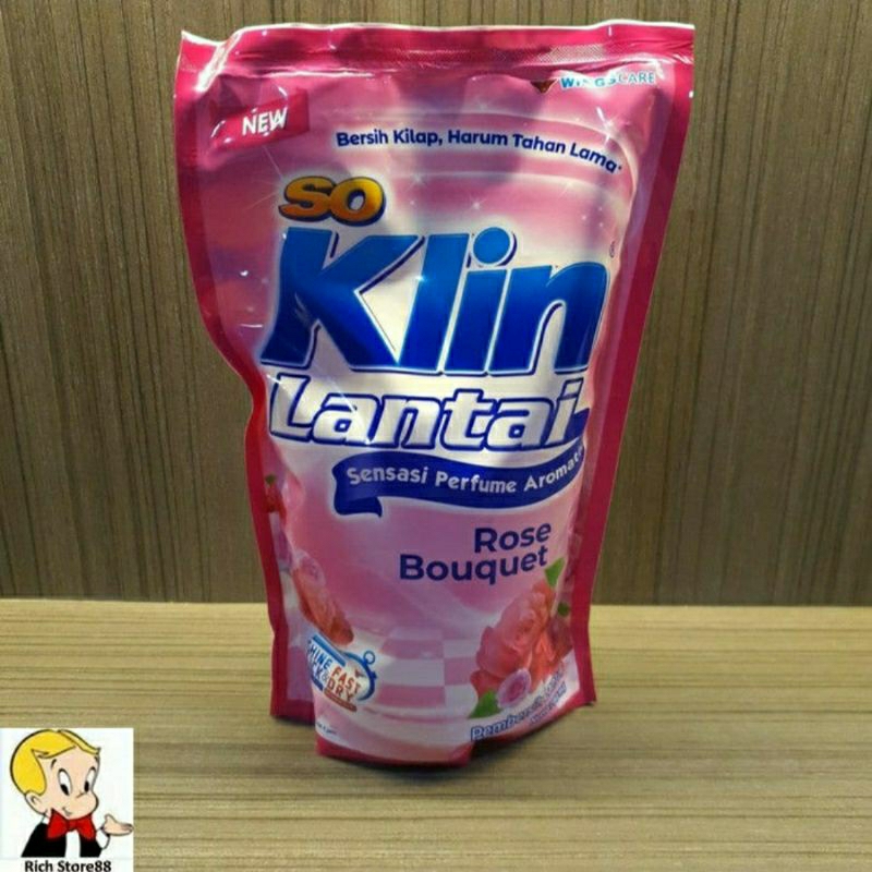 So Klin Lantai Sensasi Perfume Aromatic Rose Bouquet Wings Care 780 Ml