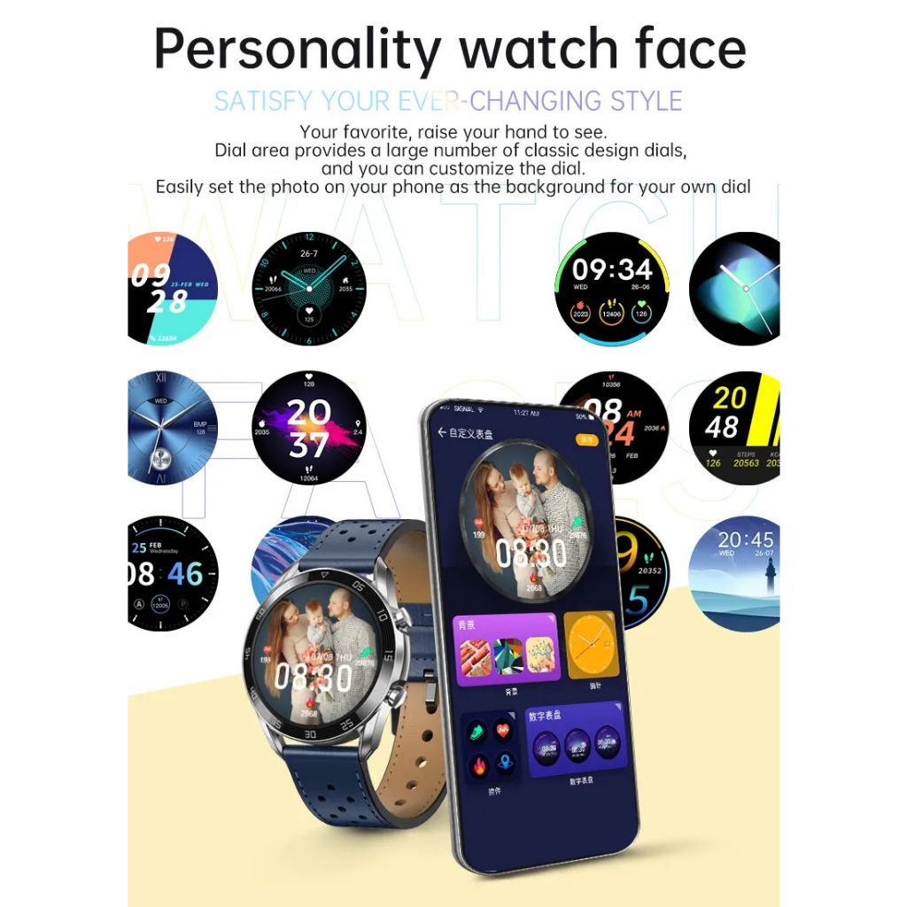 R9 AMOLED Smartwatch 1.39inch Always On Display Jam Tangan Watch