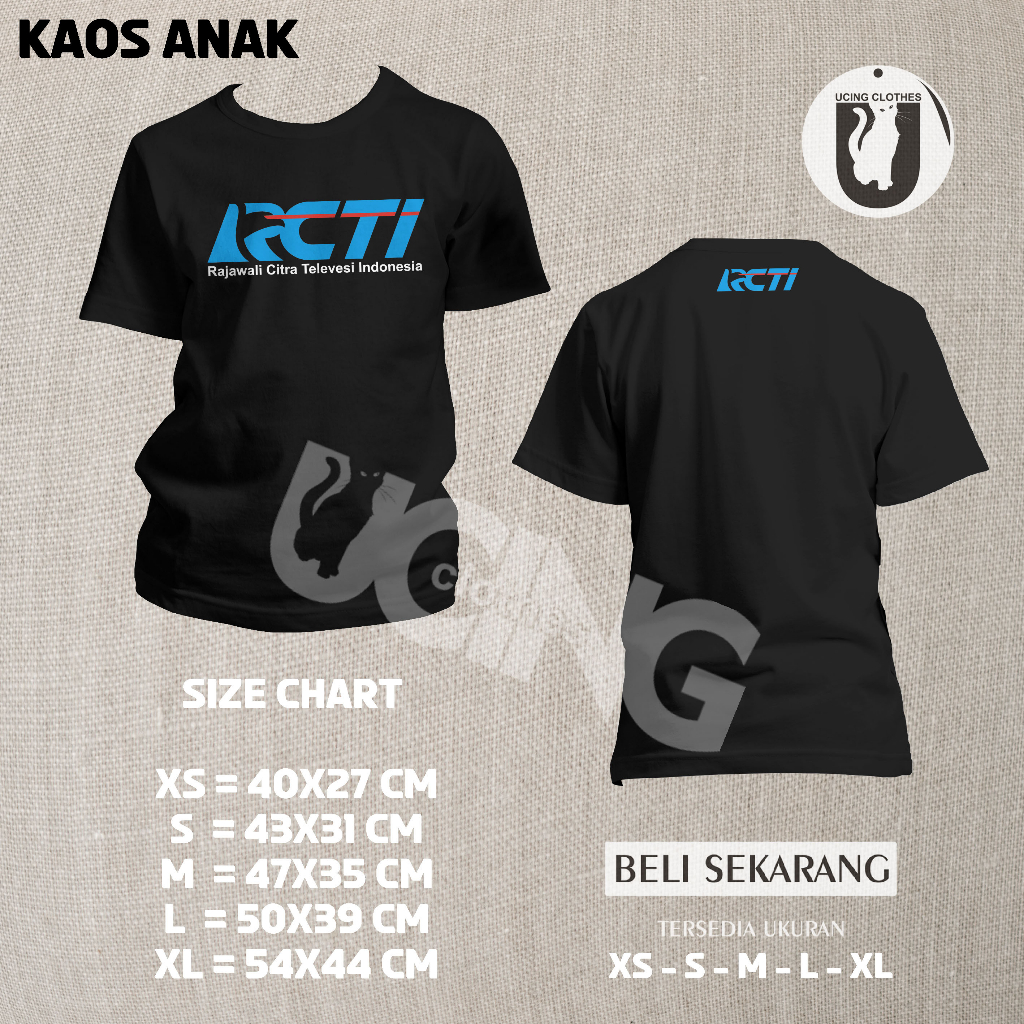 Kaos Anak RCTI Logo Kaos Perusahaan TV