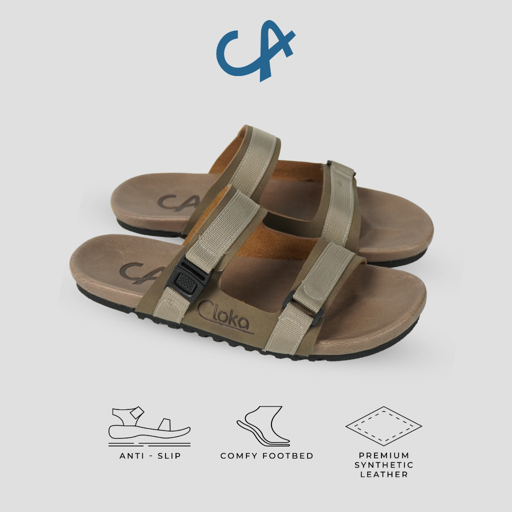 Sandal Pria Slide Distro Casual Anti Slip Slipper Sendal Cowok Dewasa Selop Ringan Kekinian - Cloka Hummels