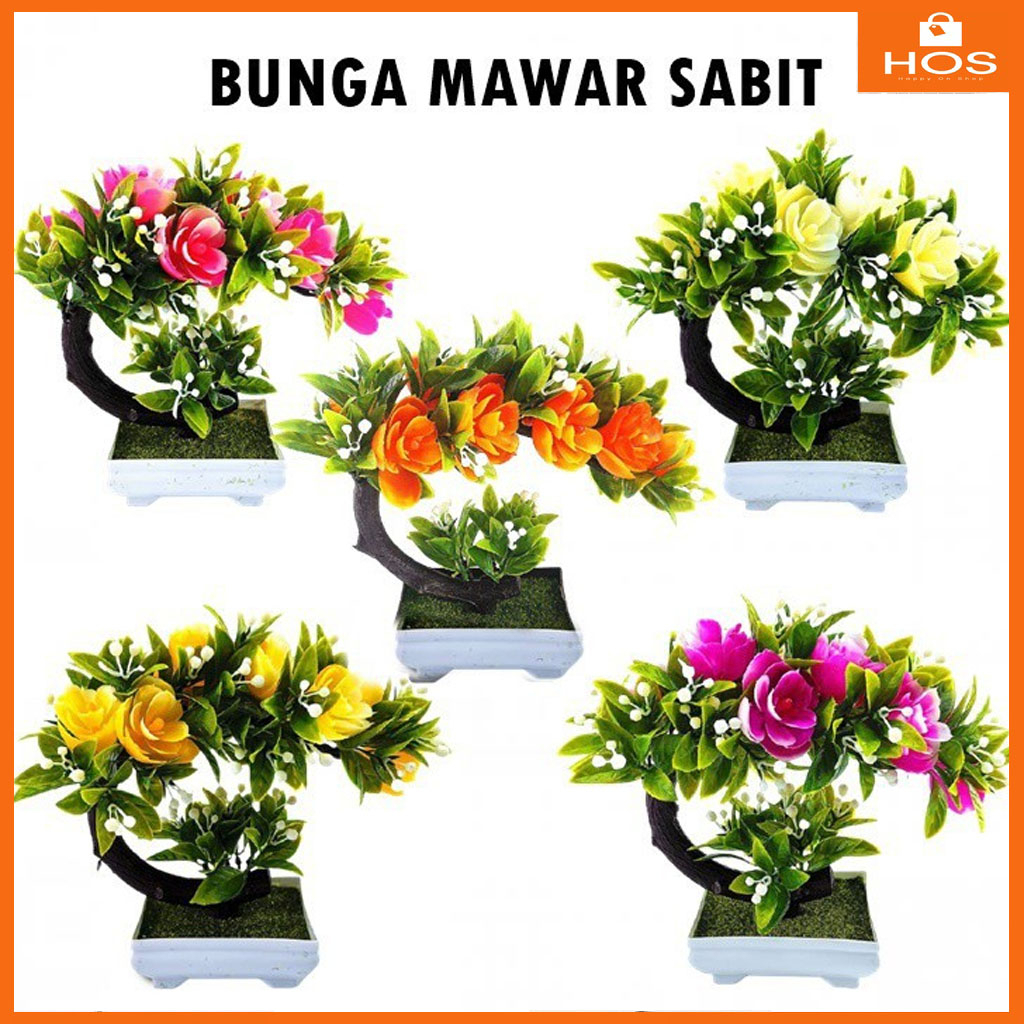 Bunga mawar sabit tanaman artifisial l Happyonshop