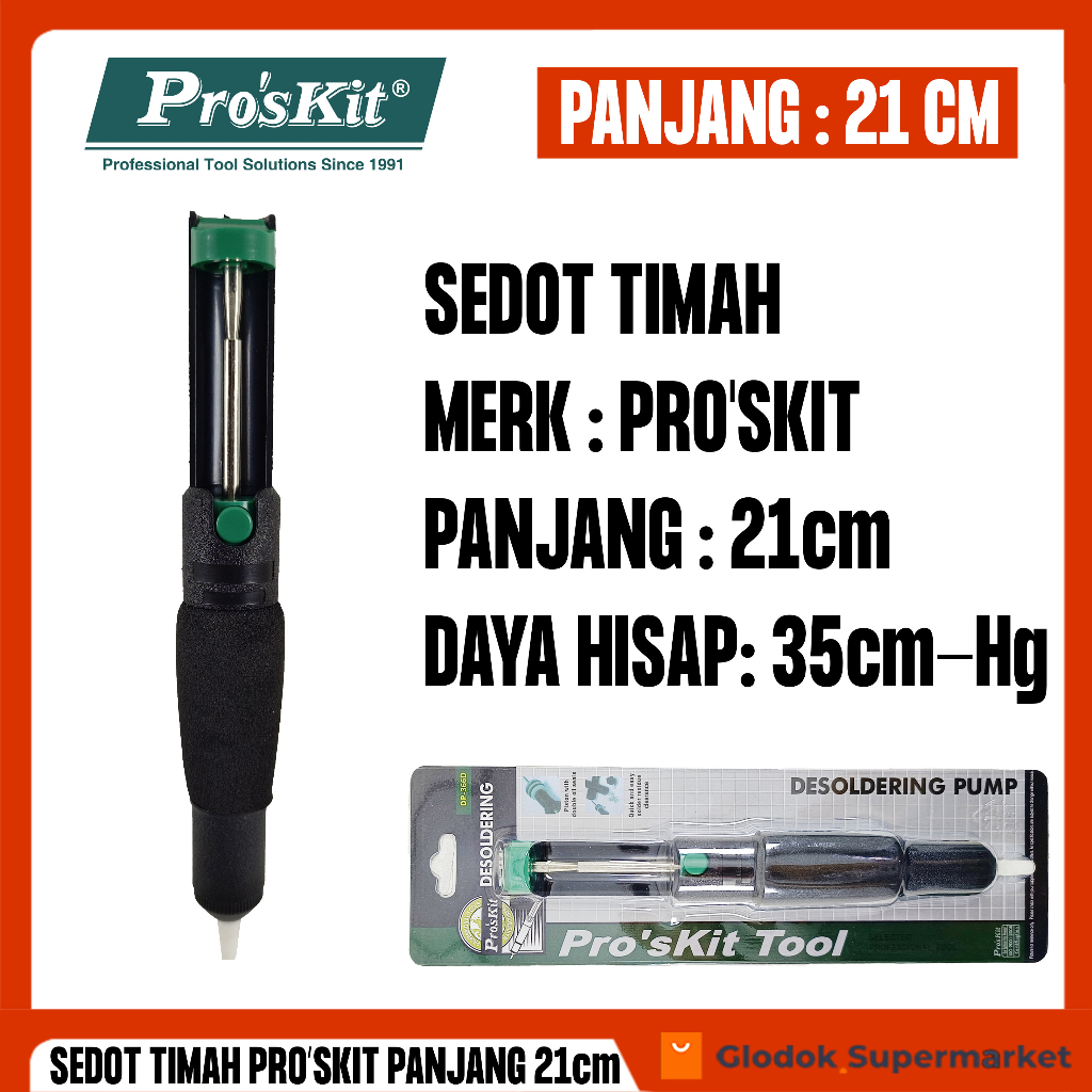 Sedot Timah Panjang 21cm Penyedot Timah Proskit 366D Desoldering Pump DP366D