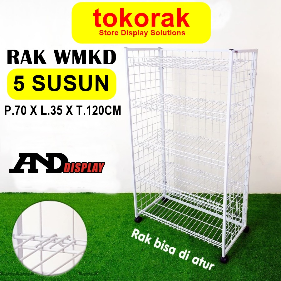 RAK WM KD 5 SSN T120CM PUTIH KERANJANG ROTI SNACK SERBAGUNA ANDDISPLAY