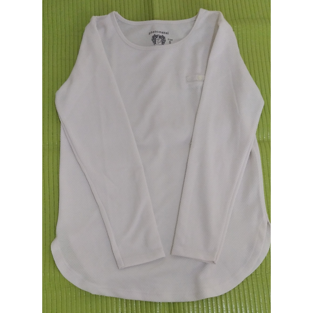 kaos blouse phenomenal size S pakaian wanita atasan panjang polos putih mall promo sale