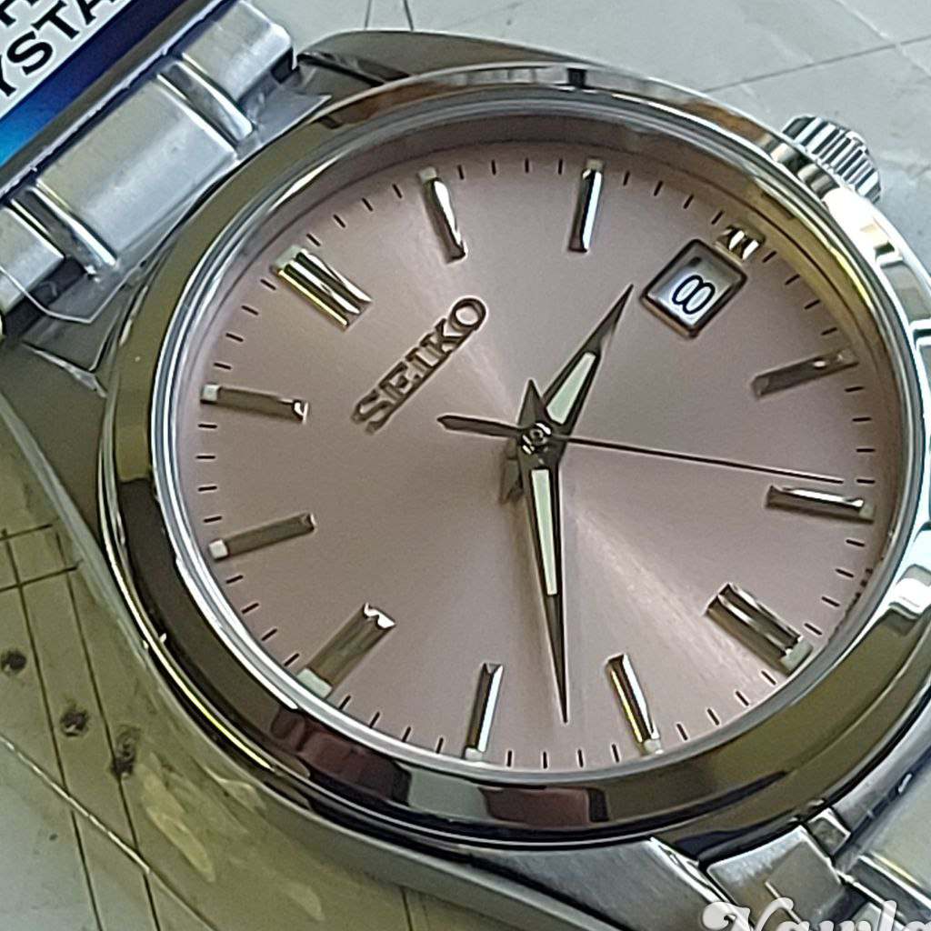 Seiko Quartz SUR523P1 Analog Sapphire Pink Salmon - Jam Tangan Pria SUR523