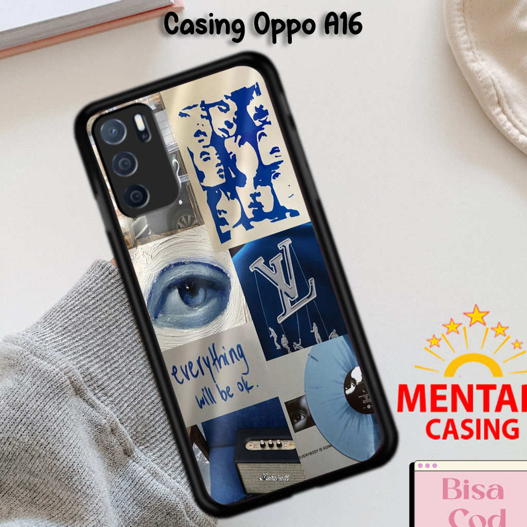 Mentari Casing Hp OPPO A16 Case OPPO A16 Motif AESTHEBLUE Hardcase Softcase Estetik Premium Glossy P