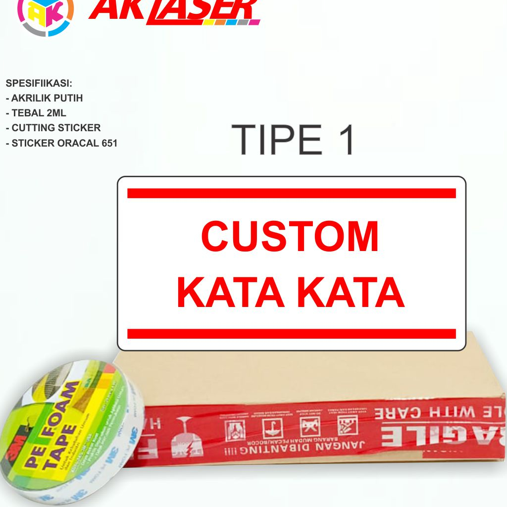

AKRILIK PUTIH CUSTOM KATA / TULISA TIPE 1
