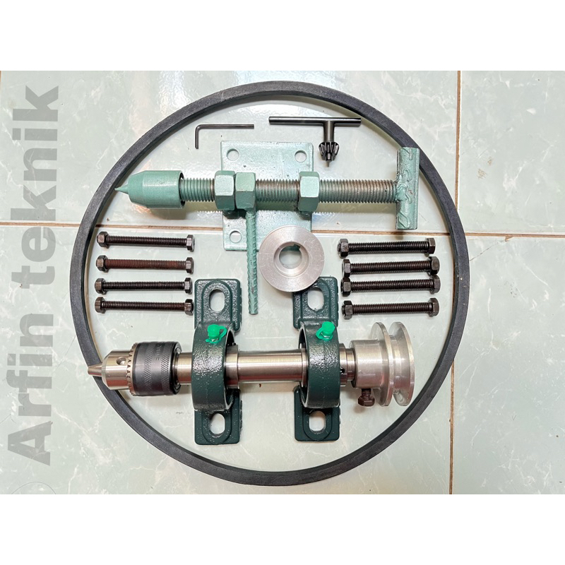 As Chuck As Bubut Lengkap Dengan Kepala Bor 1 set