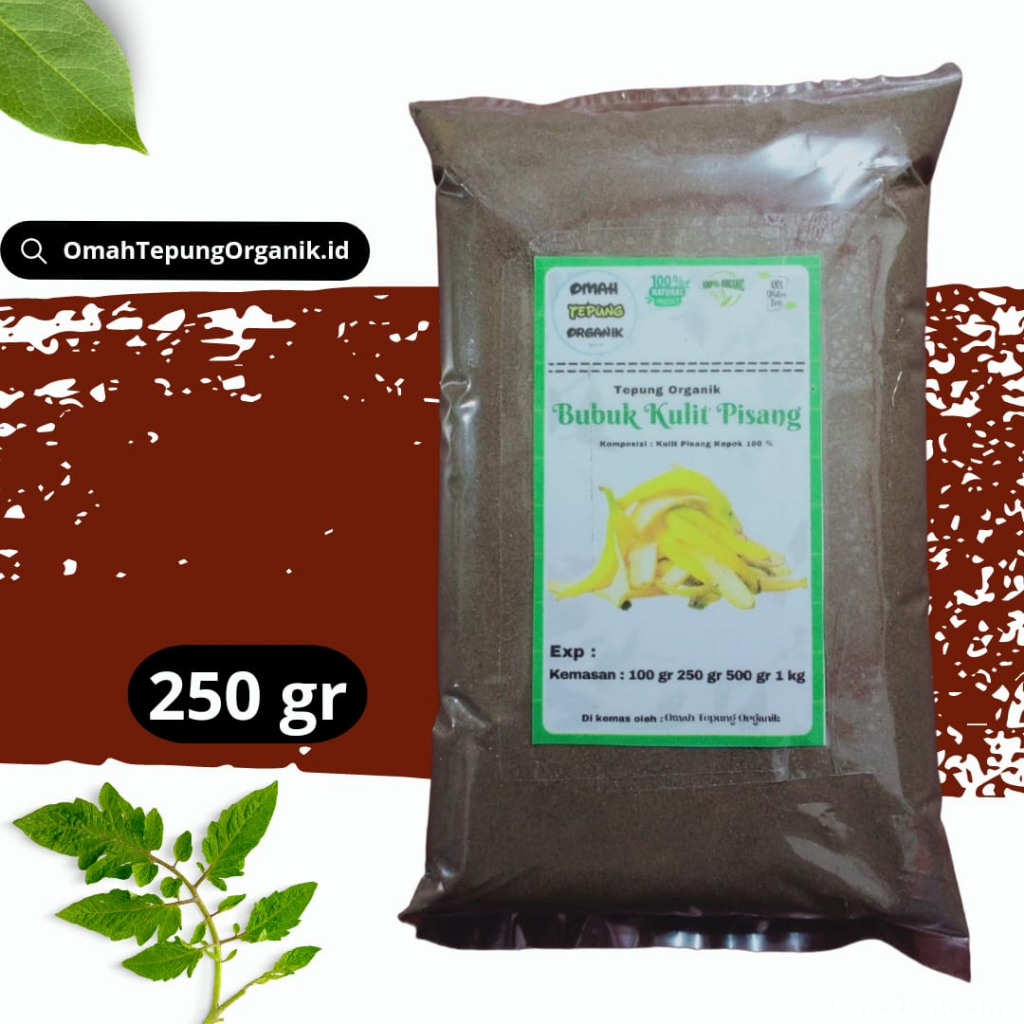 

Bubuk Kulit Pisang kepok Murni kemasan 250 gram/Tepung Kulit Pisang Kepok Murni kemasan 250 gram