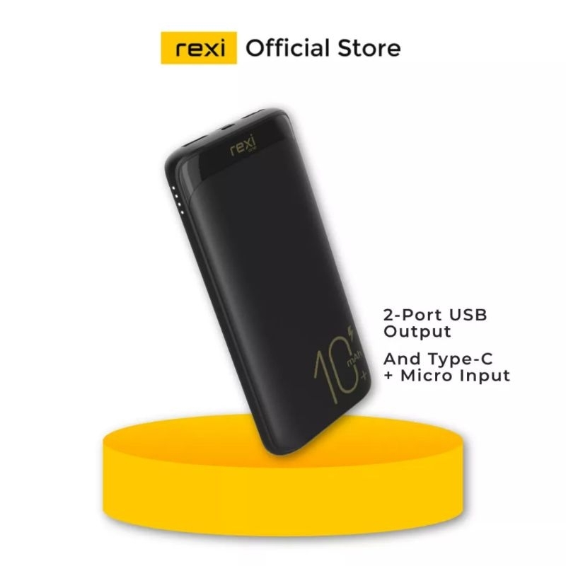 Rexi Mi10 Powerbank 10000mAh Fast Charging 2.4A Dual Output Flight Friendly