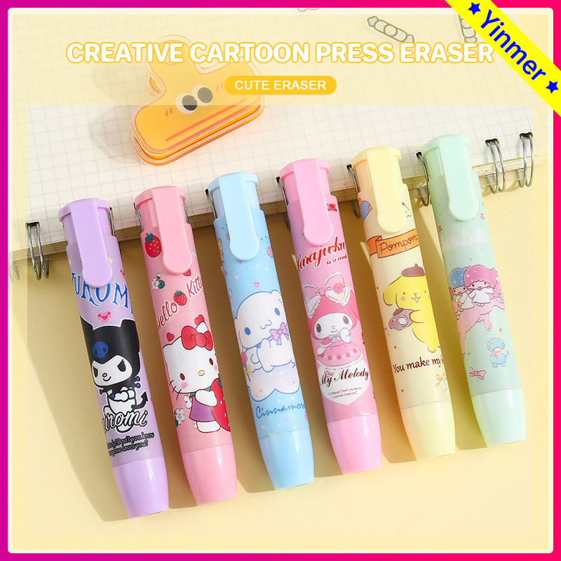 

COD✨Sanrio Mymelody Kuromi Cinnamoroll Pom Pom Pom Purin little twin star Untuk Stationery Anak Sekolah-Yinmer