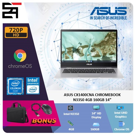 Laptop Asus Chromebook CX1400CNA N3350 4GB 160GB eMMC 14 Inchi HD