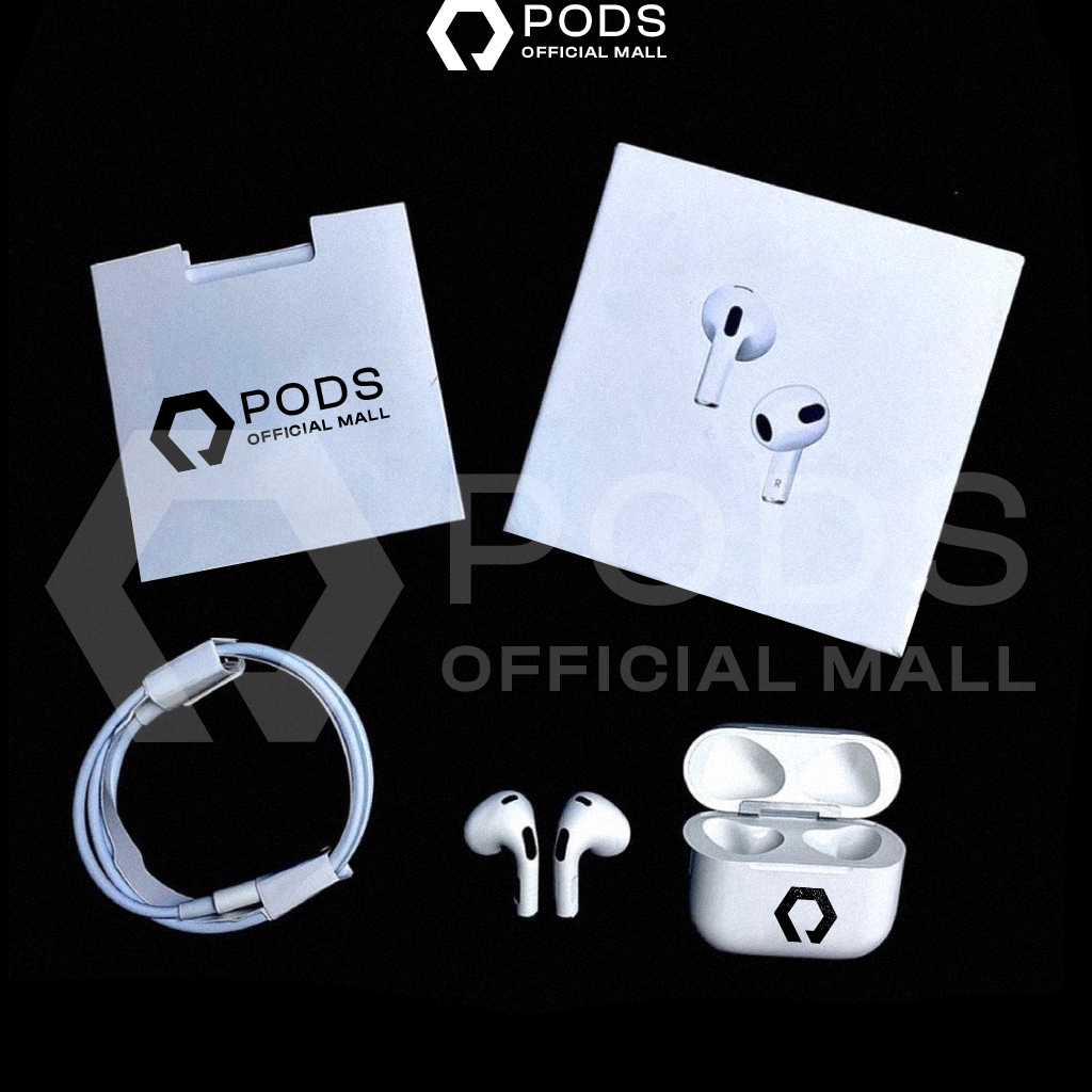 ThePods 3rd Generation New Gen 3 2023 - (IMEI &amp; Serial Number Detectable + Spatial Audio) - Final Upgrade Version 9D Hifi True Wireless Stereo Bluetooth Headset Earphone Earbuds - By Podsindonesia
