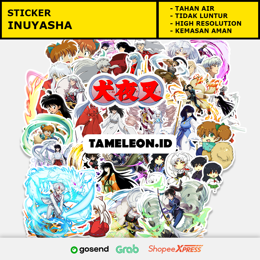 Sticker Anime,Inuyasha, Sticker Handphone Sticker Laptop Anti luntur dan pudar