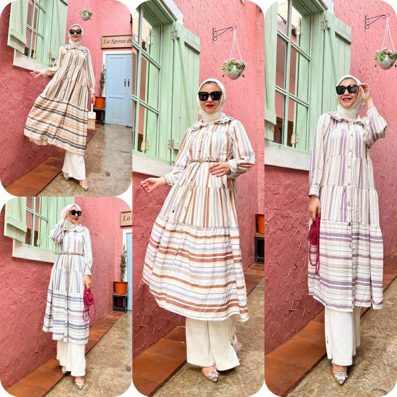 Aline Tunik, TUNIK WANITA CANTIK MODIS FIT XXL LD 114 BAHAN CRINCLE AIRFLOW IMPORT KANCING AKTIF TERMURAH OOTD KEKINIAN TERLARIS