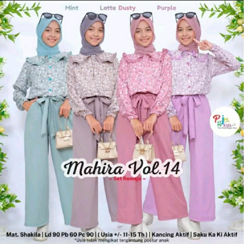 Mahira set ori pgj setelan kemeja shakila + kulot tali anak