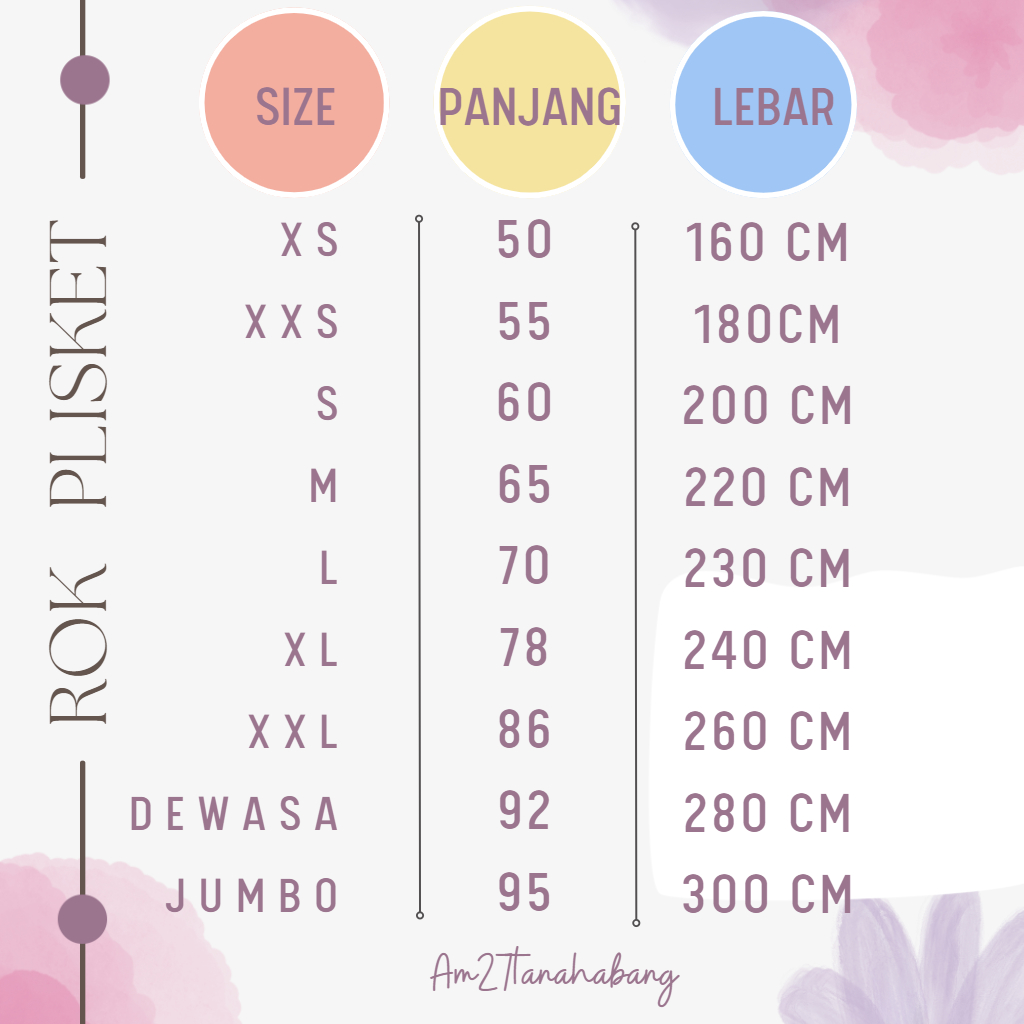 AM27 Rok Plisket Panjang Premium Anak 1-12 tahun sampai Dewasa bahan BABYTERY TEBAL