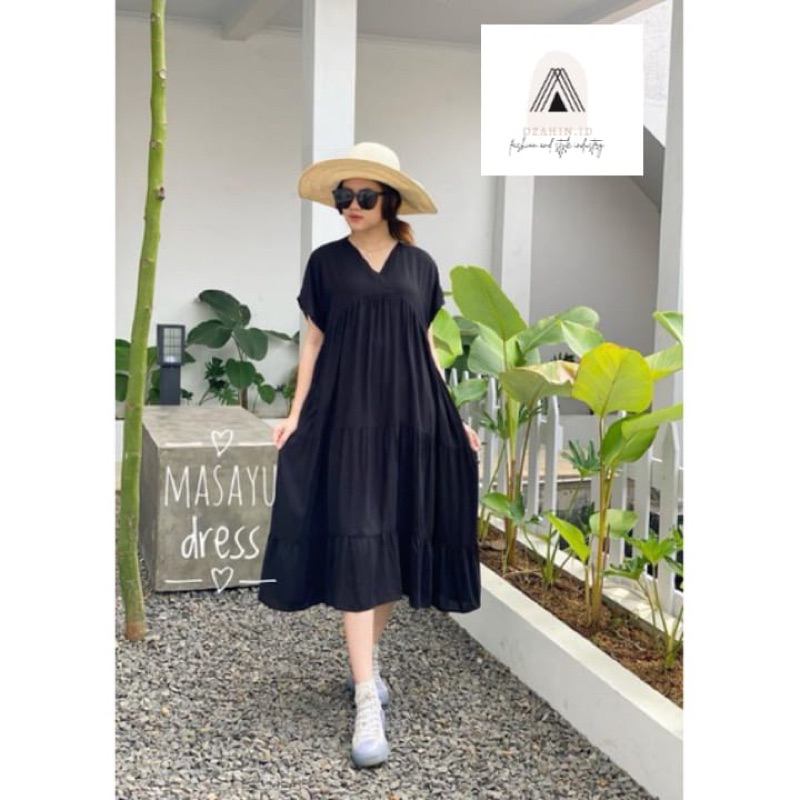 Rample Midi Dress Bonia , Daster Best Seller, Dress Bonia, Daster Ruffle Midi, Daster Kekinian