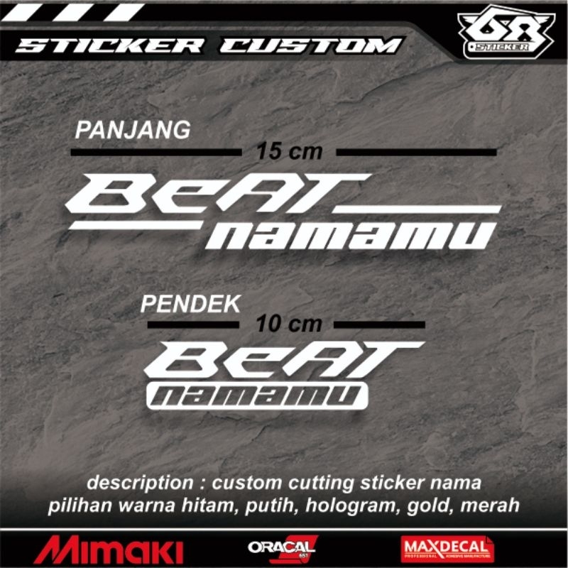 cutting sticker motor honda beat custom nama kamu