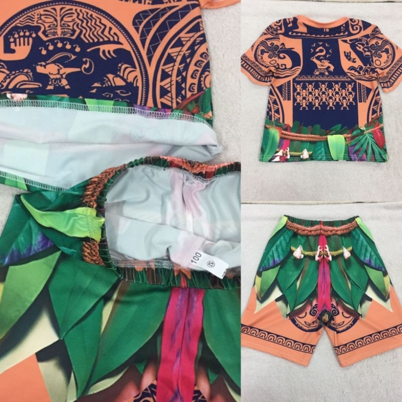 kostum maui anak laki cosplay maui moana tato tatoo import