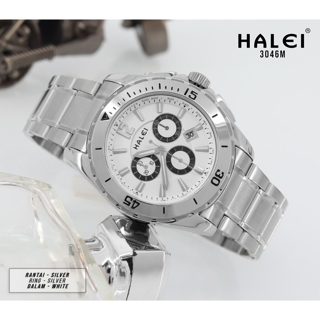 HALEI 3046 JAM TANGAN PRIA ORIGINAL//JAM TANGAN PRIA TERBARU STAINLESS STEEL//JAM TANGAN ORIGINAL WATERRESISTENT