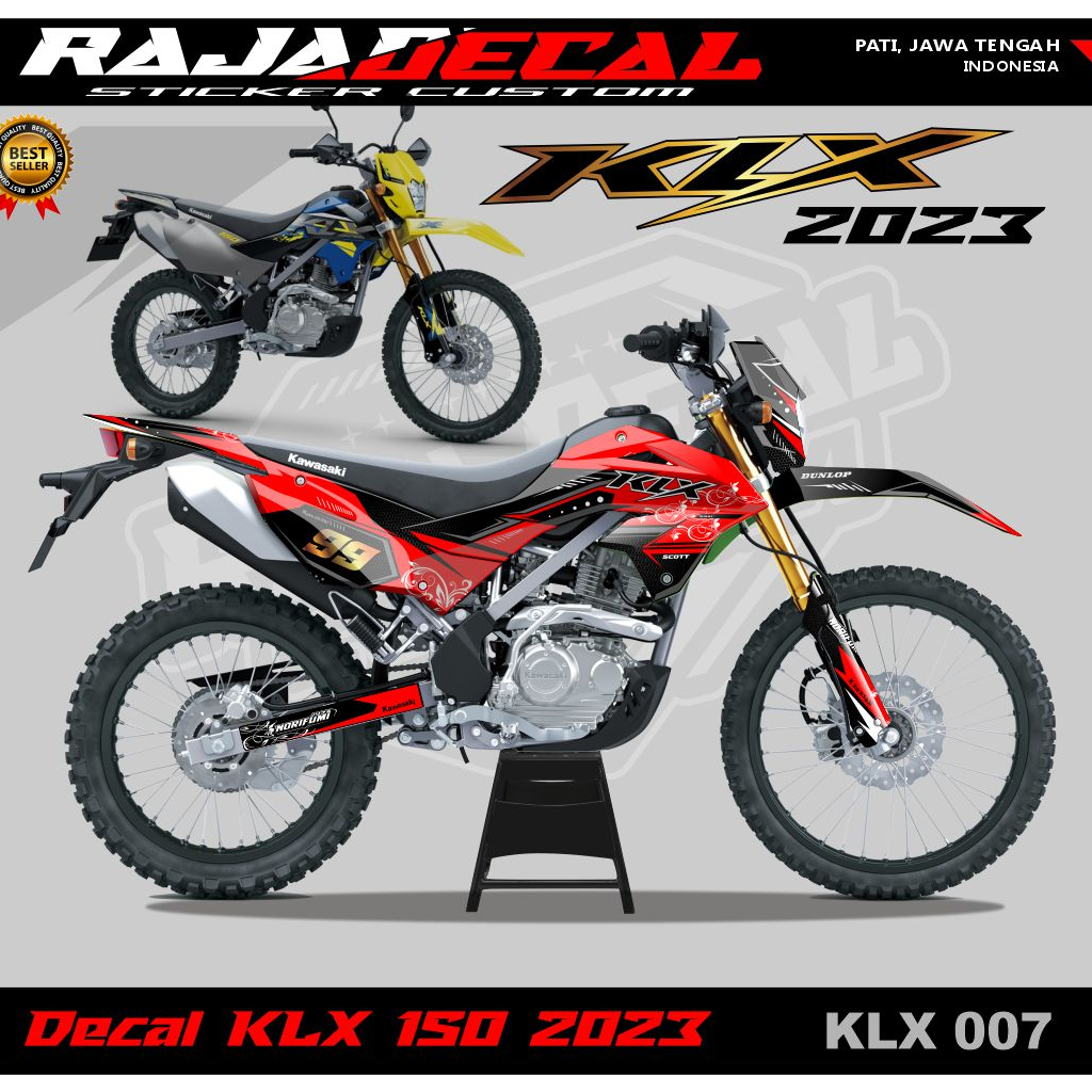 Stiker KLX 2023 Decal Sticker KLX 150 Facelift 2023 Fullbody_Stiker Dekal KLX 150 SM 2023 Disain Sup