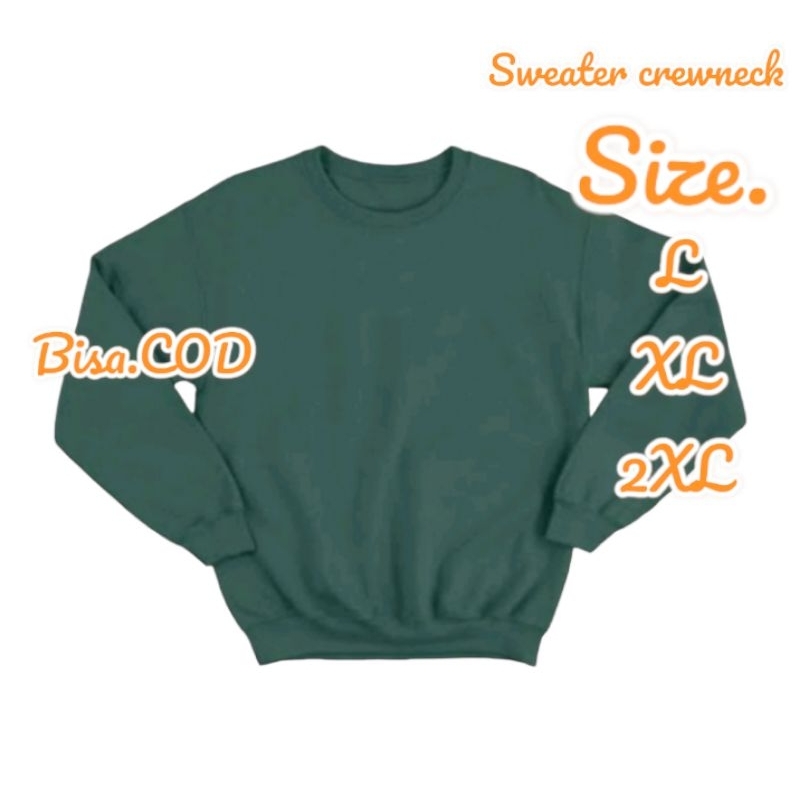 Sweater  crewneck Polos Oversize Wanita dan Pria - Sweatershirt Basic Jumbo - Size M - L - XL - 2Xl