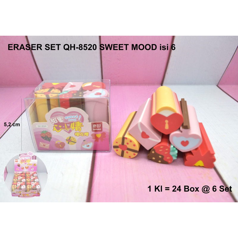 

penghapus pensil set sweet mood isi 6