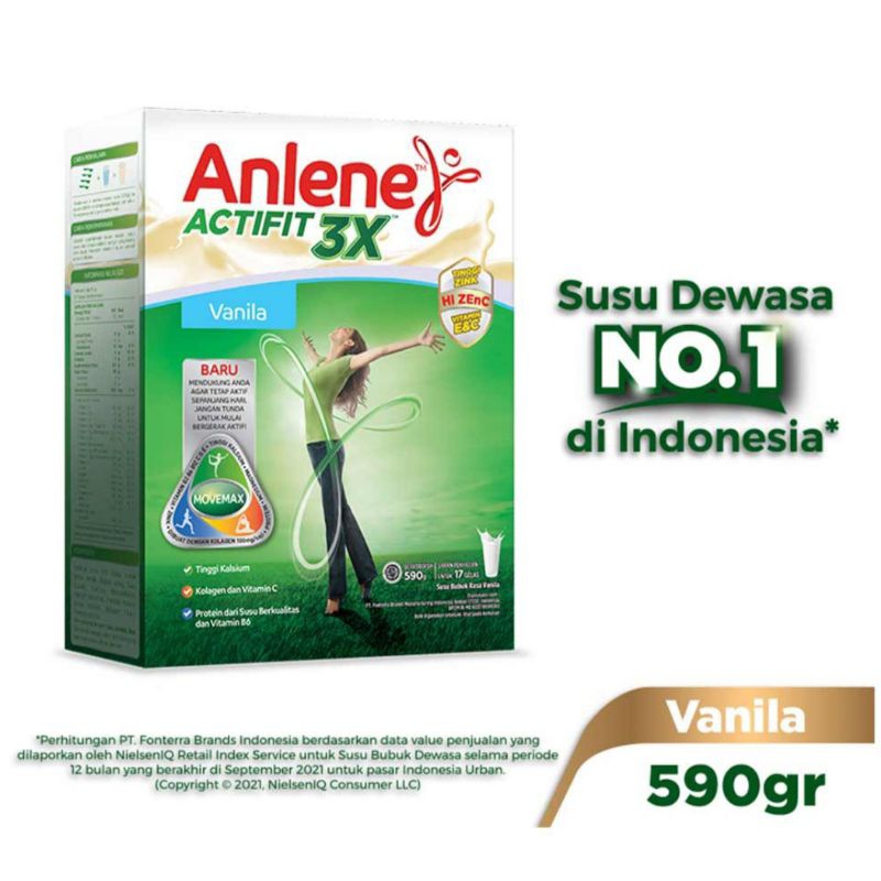 

Anlene Actifit 3X Hi-Calcium Vanilla / Coklat / Original 590gr (TANPA BOX)