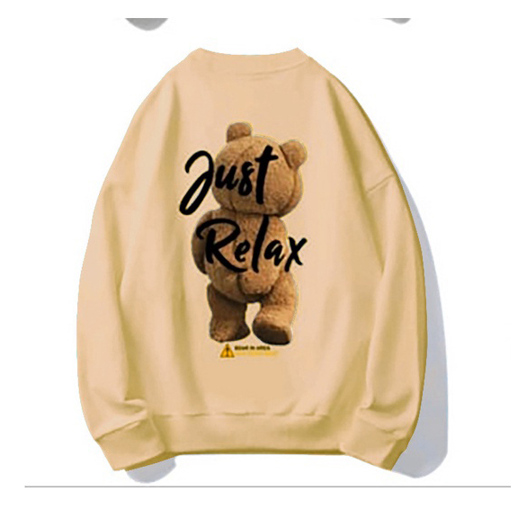 GSC - Sweater JUST RELAX Teddy Bear Crewneck Sweatshirt