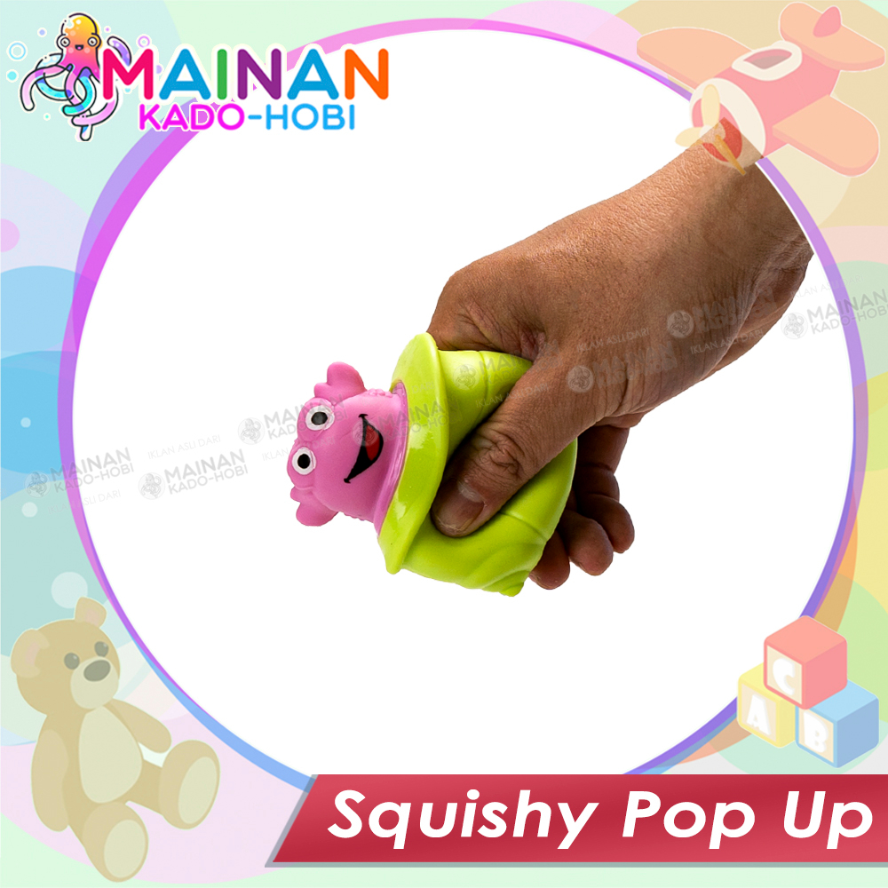 MAINAN ANAK POP UP SQUISHY PENCET SEA ANIMAL CRAB KEPITING