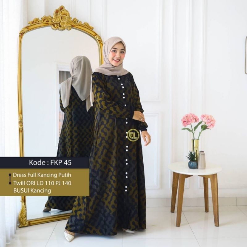 Gamis Twill Batik Elzhaf ORI Pekalongan motif abstrak