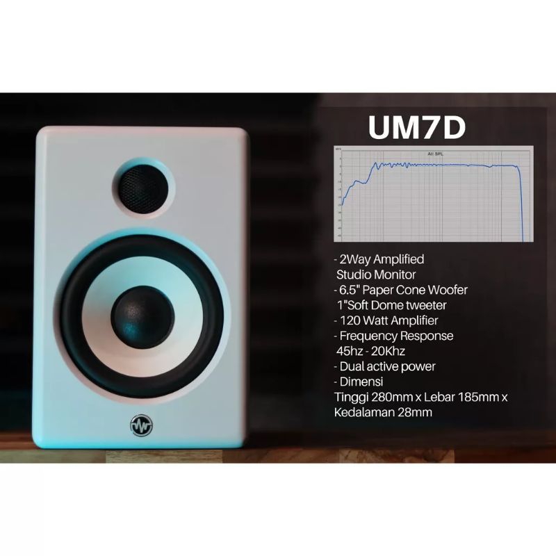 Speaker Monitor Flat UM7D Gen3 Generasi Terbaru UM7D Made in Indonesia Low Mid High Oke Clarity Oke