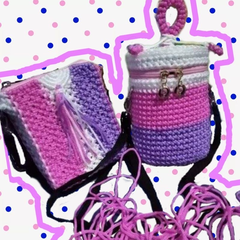 tas talikur / macrame / rajut / tas tabung / tas hp