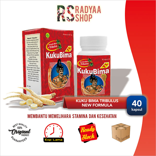 Kuku Bima TL Formula Baru Plus Tribulus 40 Kapsul - Membantu Memelihara Stamina dan Kesehatan